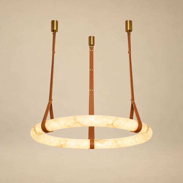 Modern Pendant Light Ceiling Mounted Alabaster Glass with Gold Hardware LED Adjustable