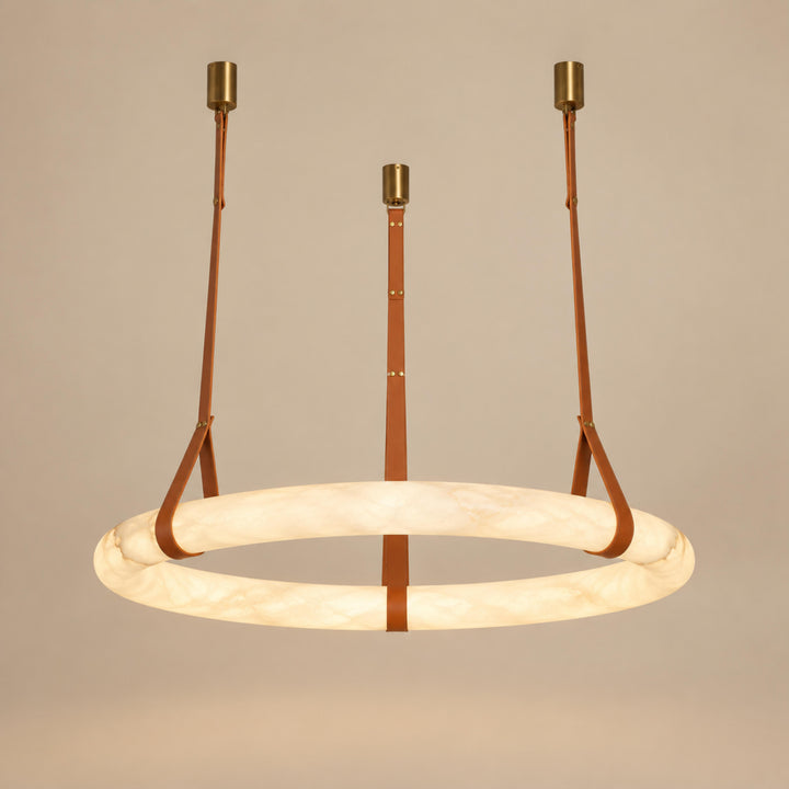Modern Pendant Light Ceiling Mounted Alabaster Glass with Gold Hardware LED Adjustable