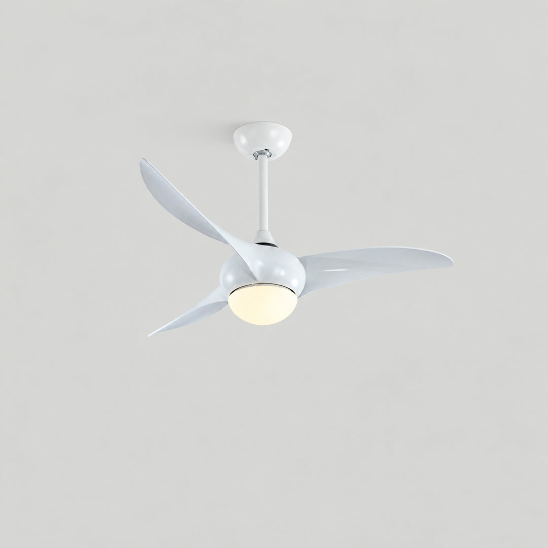 Traditional Ceiling Fan with Wood Blades Flush Mount Opal Glass Diffuser for Indoor Use