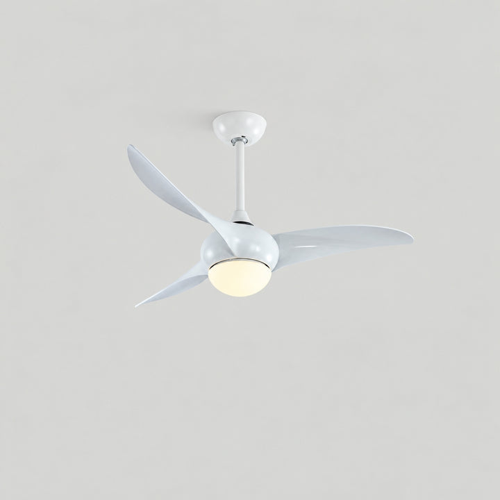 Traditional Ceiling Fan with Wood Blades Flush Mount Opal Glass Diffuser for Indoor Use