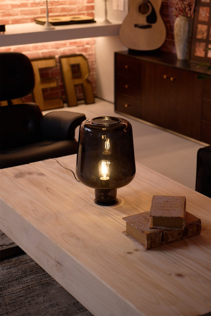 Contemporary Glass Table Lamp with Inline On/Off Switch LED Compatible for Living Room or Bedroom 5