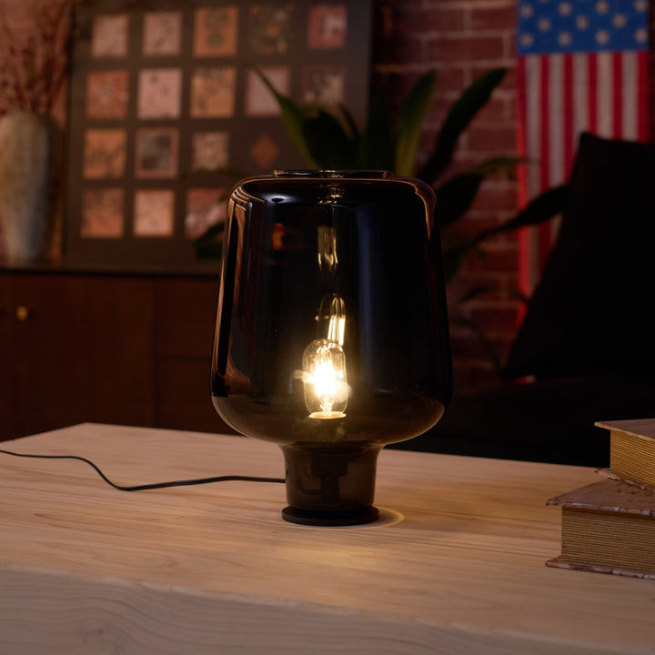 Contemporary Glass Table Lamp with Inline On/Off Switch LED Compatible for Living Room or Bedroom 6