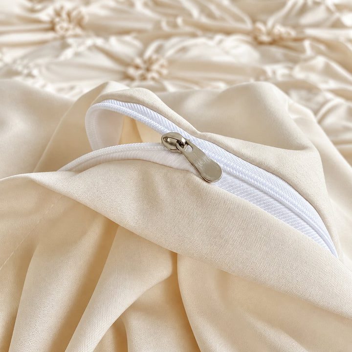 Boho Ruffle Flower Duvet Cover Set Soft Cotton Bedding Twin Full Queen Sizes