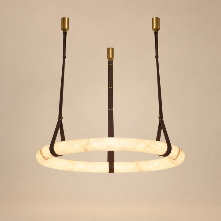 Modern Pendant Light Ceiling Mounted Alabaster Glass with Gold Hardware LED Adjustable