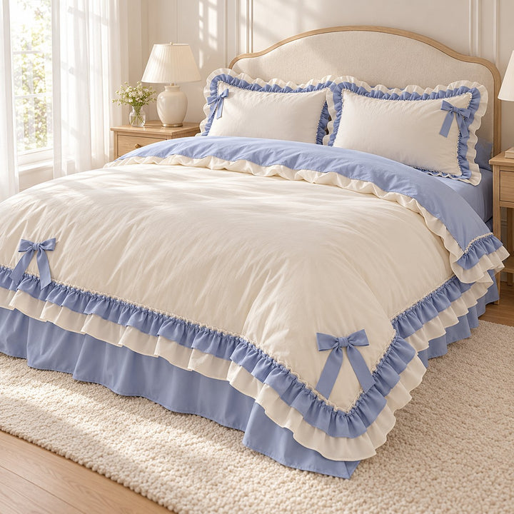 Kawaii Princess Bedding Set Duvet Cover Flat Sheet Pillow Cases Cotton Soft Aesthetic Design