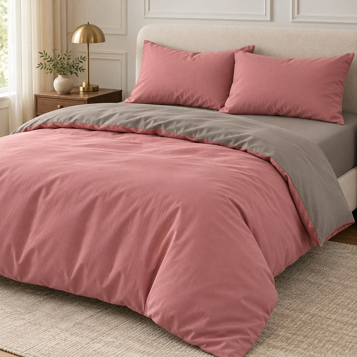 Pastel Aesthetic Bedding Set Double-Sided Duvet Cover Flat Sheet Cotton Comfortable