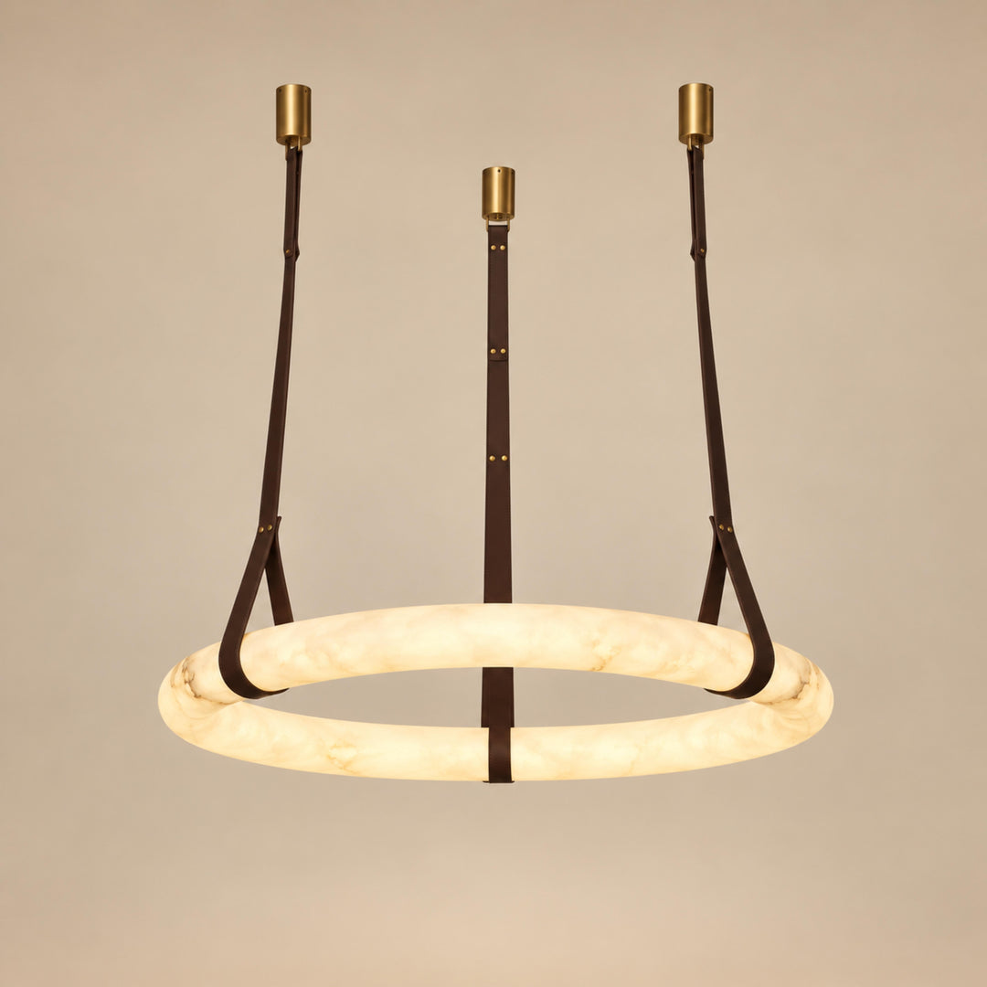 Modern Pendant Light Ceiling Mounted Alabaster Glass with Gold Hardware LED Adjustable