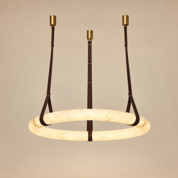 Modern Pendant Light Ceiling Mounted Alabaster Glass with Gold Hardware LED Adjustable