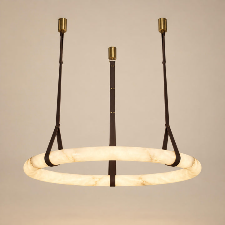 Modern Pendant Light Ceiling Mounted Alabaster Glass with Gold Hardware LED Adjustable