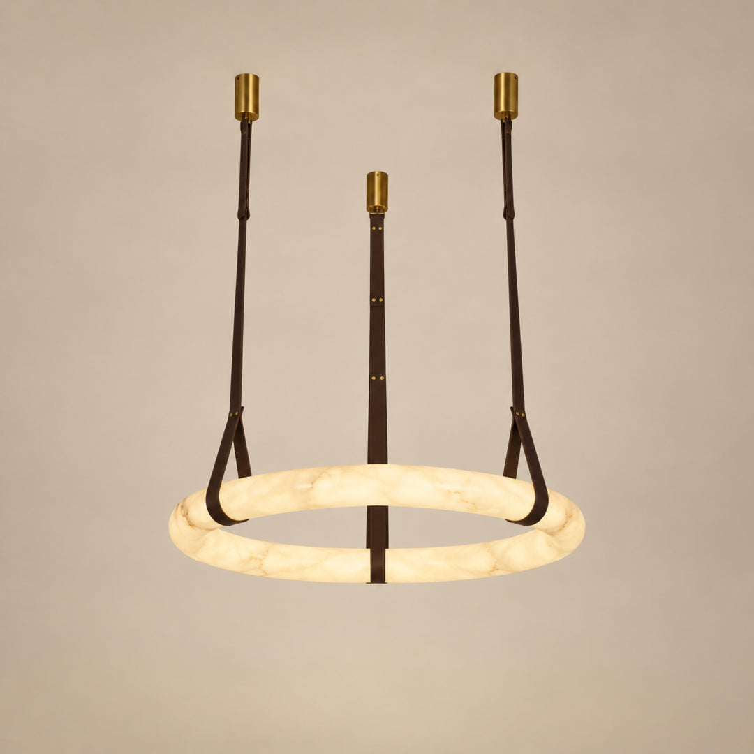 Modern Pendant Light Ceiling Mounted Alabaster Glass with Gold Hardware LED Adjustable
