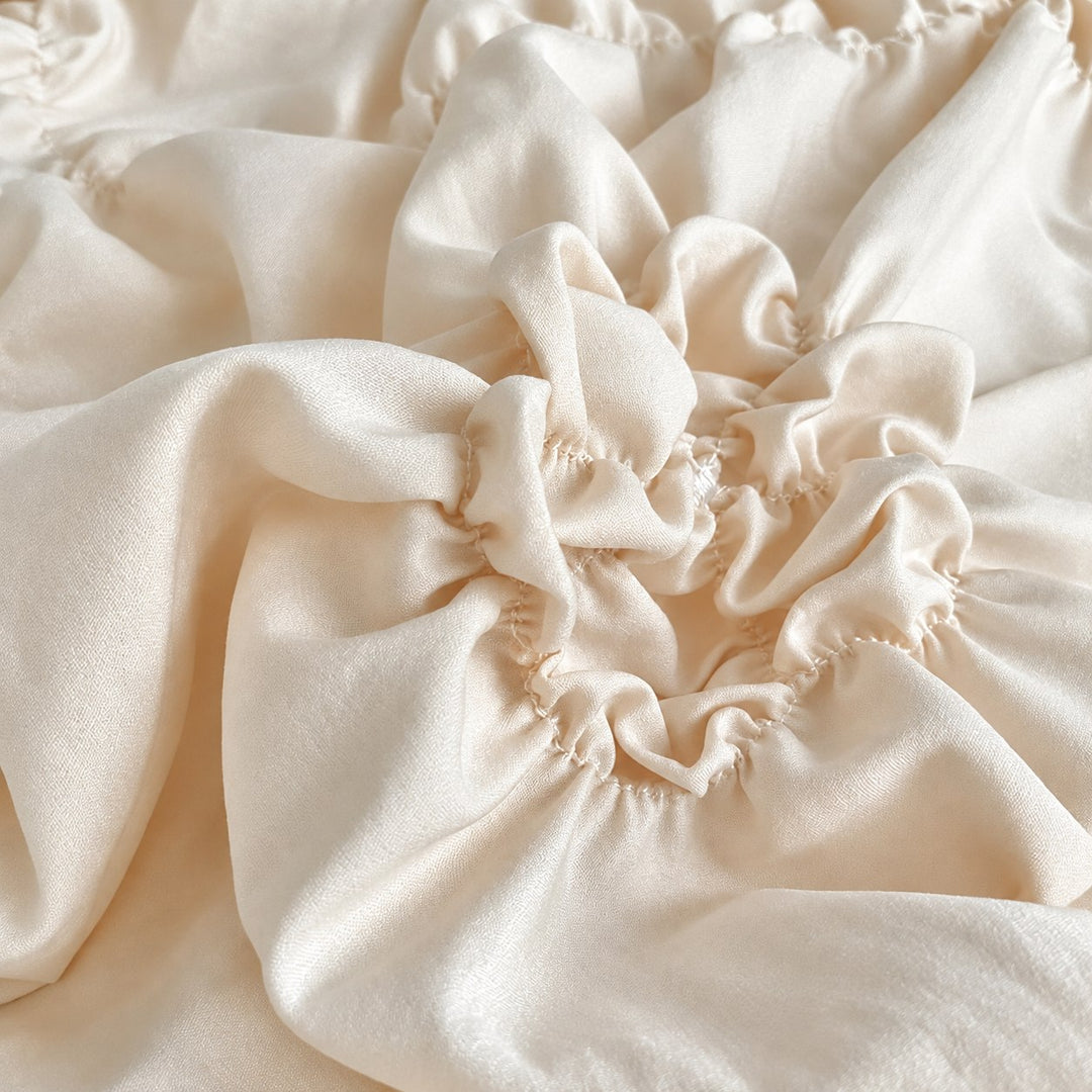 Boho Ruffle Flower Duvet Cover Set Soft Cotton Bedding Twin Full Queen Sizes