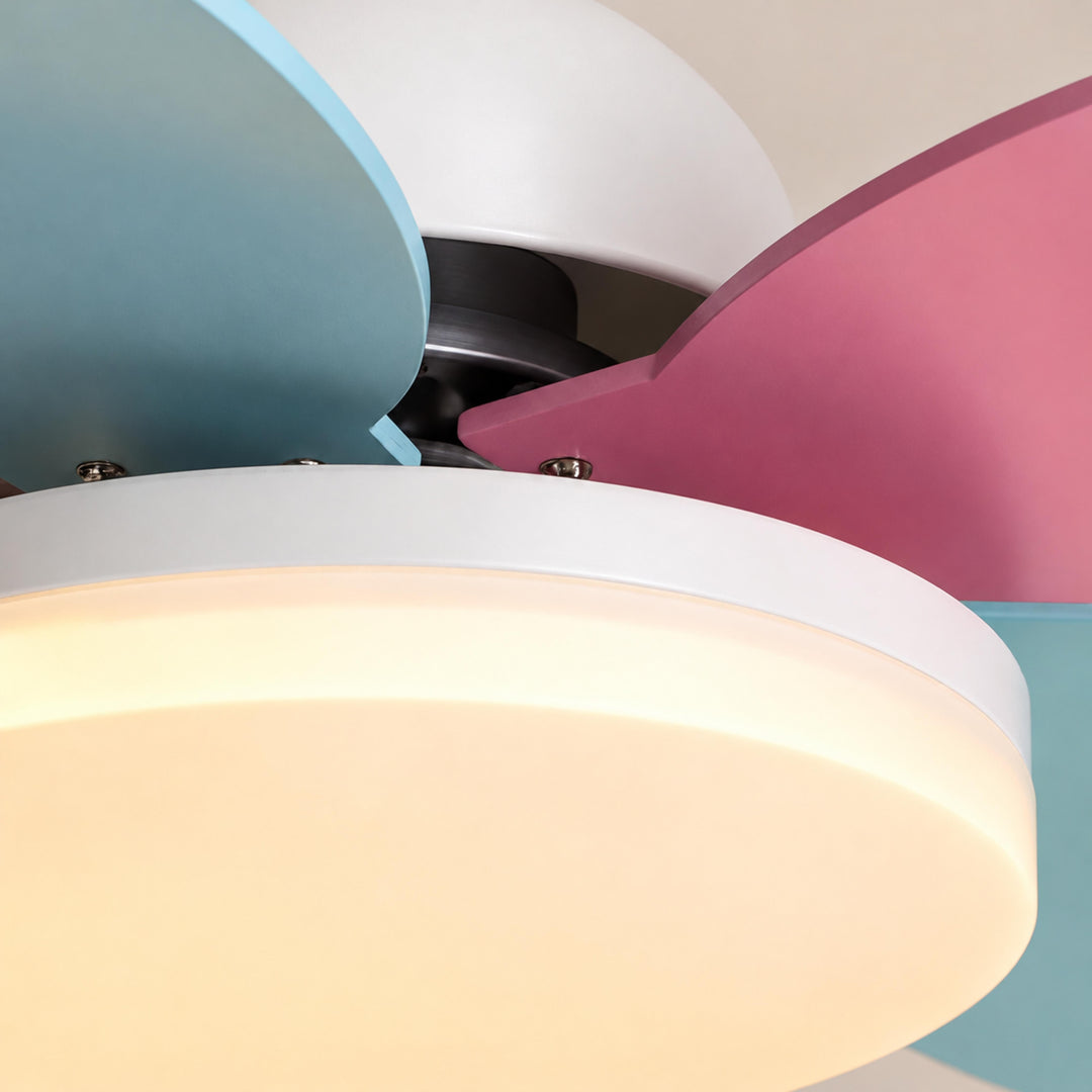Modern Ceiling Fan Light Wall Mounted Metal Frame Integrated LED for Indoor Air Circulation