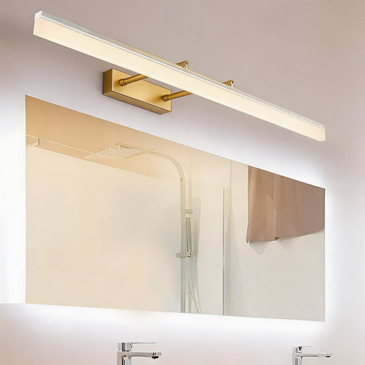 Gold Vanity Light Bar Adjustable Wall Mounted Stainless Steel Acrylic LED with 3 Color Temperatures 8