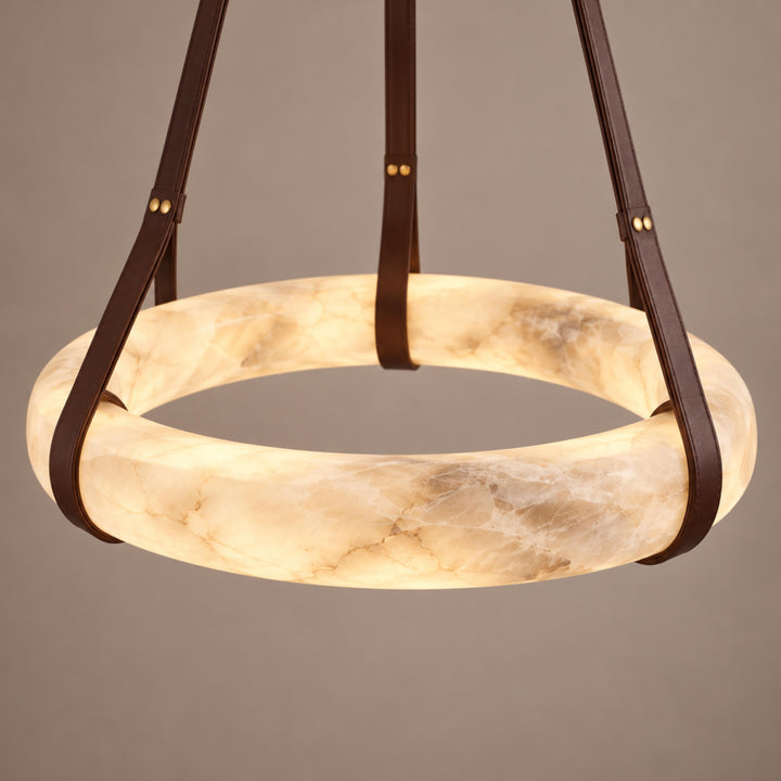 Modern Pendant Light Ceiling Mounted Alabaster Glass with Gold Hardware LED Adjustable
