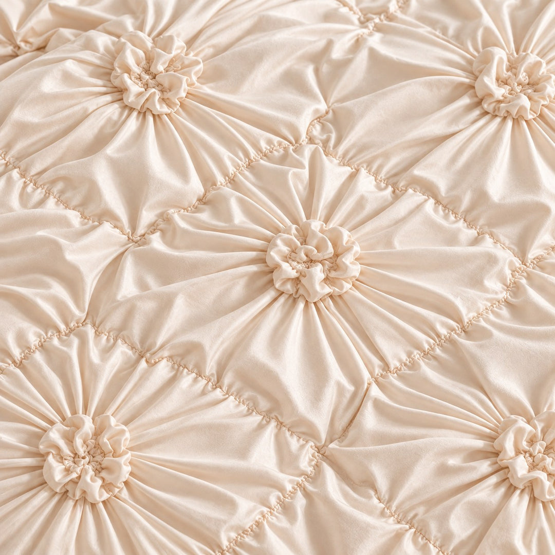 Boho Ruffle Flower Duvet Cover Set Soft Cotton Bedding Twin Full Queen Sizes