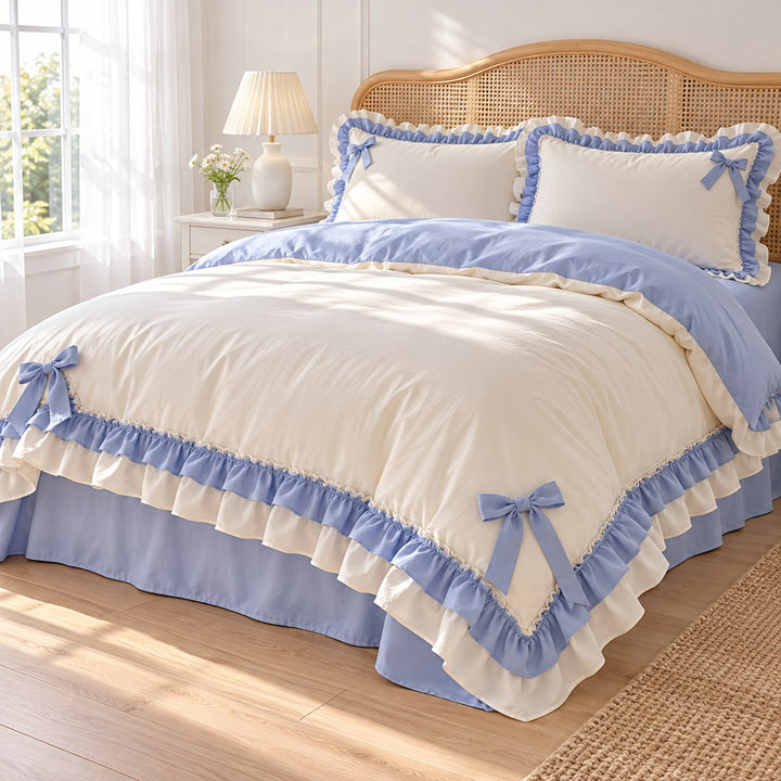 Kawaii Princess Bedding Set Duvet Cover Flat Sheet Pillow Cases Cotton Soft Aesthetic Design