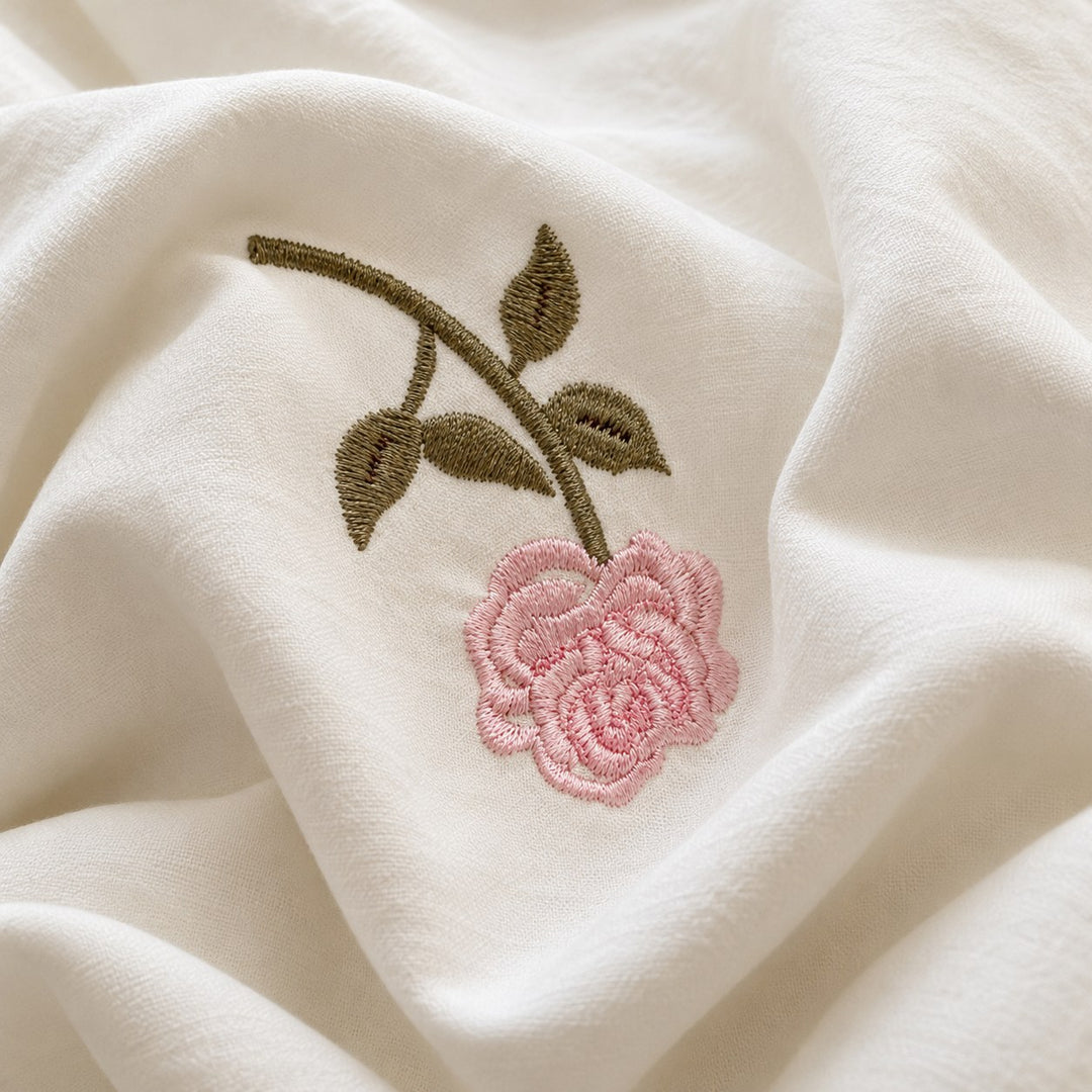 Floral Duvet Cover Set with Ruffled Pillowcases Soft Cotton for Coquette Bedroom Aesthetic