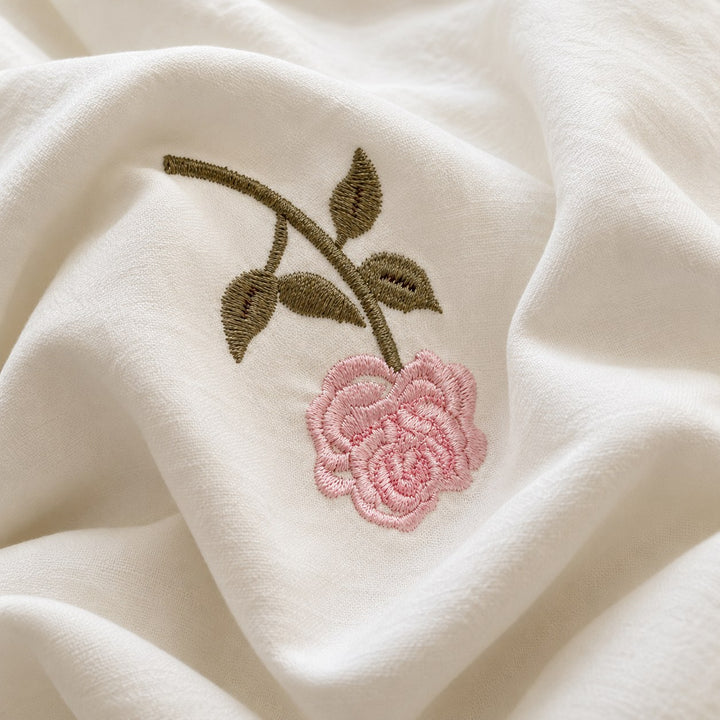 Floral Duvet Cover Set with Ruffled Pillowcases Soft Cotton for Coquette Bedroom Aesthetic