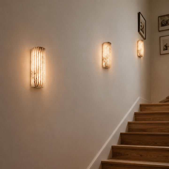 Modern Wall Light Sconce Wall Mounted Alabaster with Adjustable Brightness for Home Decor