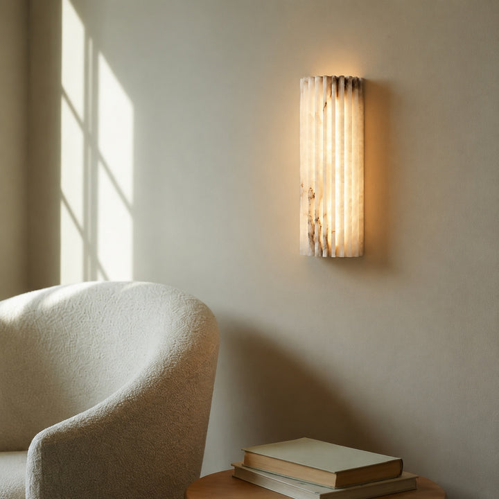 Modern Wall Light Sconce Wall Mounted Alabaster with Adjustable Brightness for Home Decor