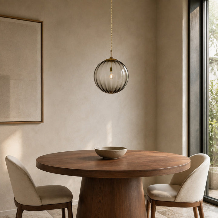 Modern Glass Pendant Light Hanging Adjustable Cord LED Compatible 20cm Diameter