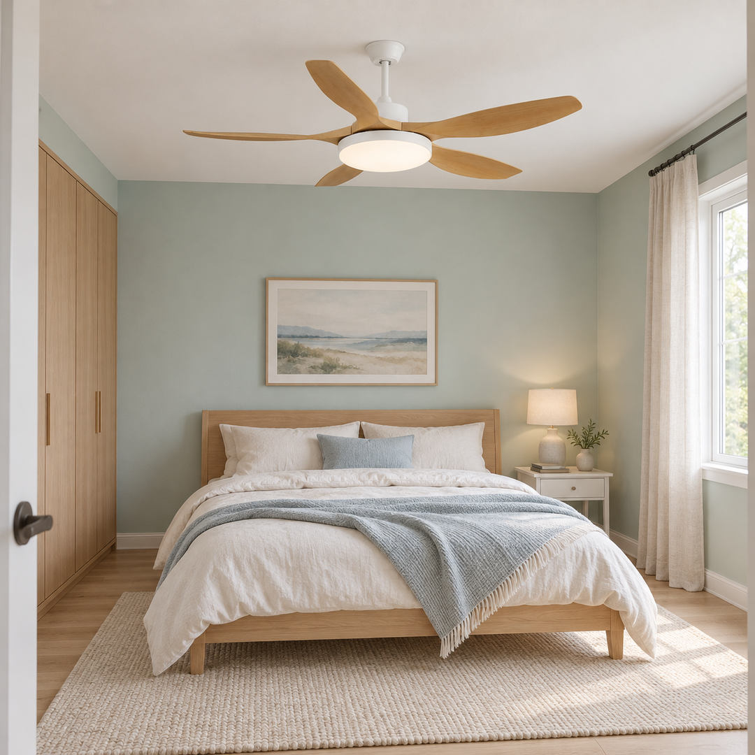 Modern Ceiling Fan Light Flush Mount Metal Acrylic Integrated LED 122cm 132cm