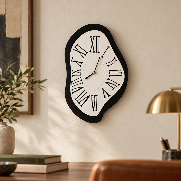 Modern Wall Clock Wall Mounted Acrylic Silent Quartz Movement Unique Surrealist Design 34x20cm 41x26cm