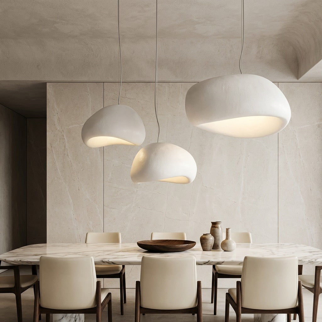 Minimalist Pendant Light Adjustable Hanging Fixture Fiberglass LED for Modern Kitchen Lighting 1