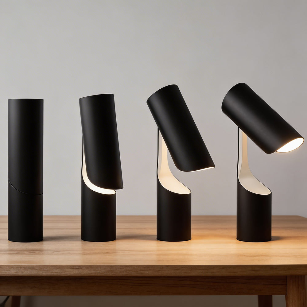 Modern Adjustable Desk Lamp Black Metal Finish LED Energy Efficient for Home Office 0