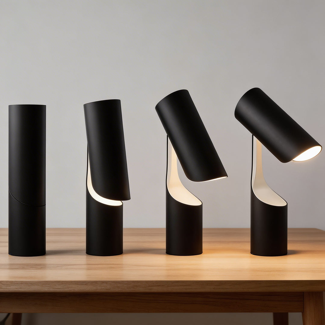 Modern Adjustable Desk Lamp Black Metal Finish LED Energy Efficient for Home Office 0
