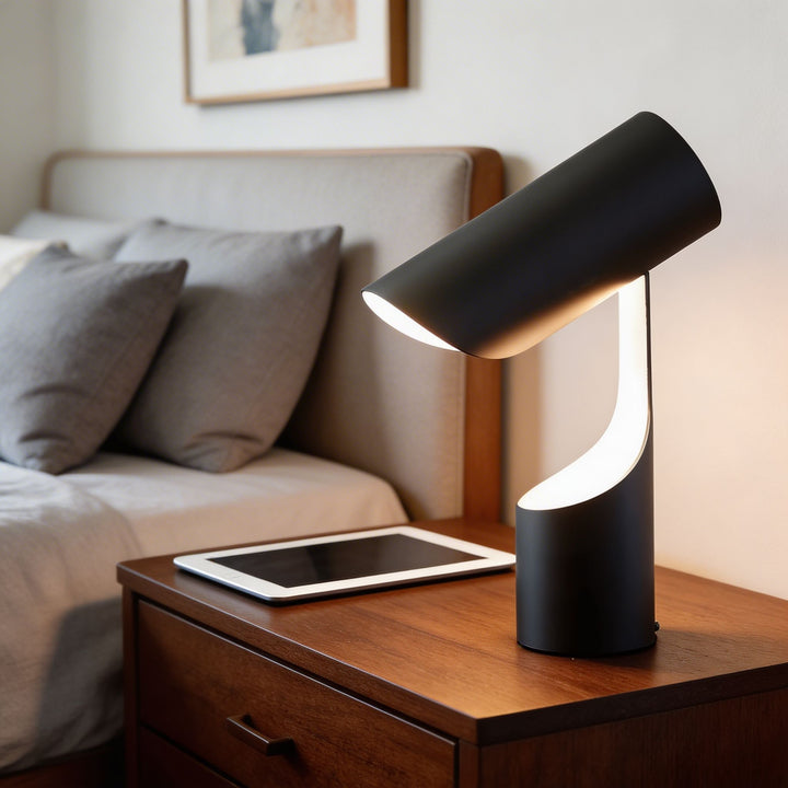 Modern Adjustable Desk Lamp Black Metal Finish LED Energy Efficient for Home Office 3