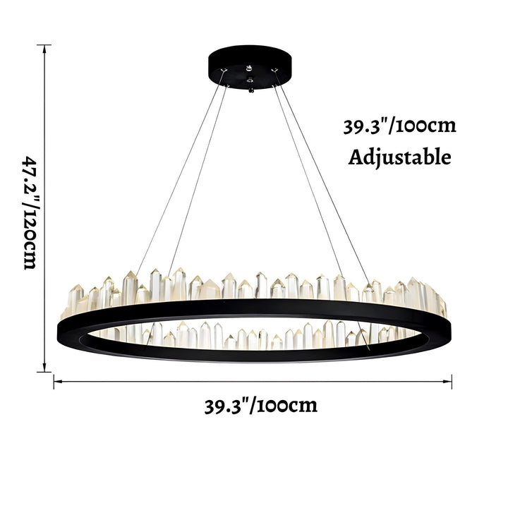 Modern Adjustable Pendant Light Glass Chandelier LED Dimmable Remote Control 20 Light Sources 8