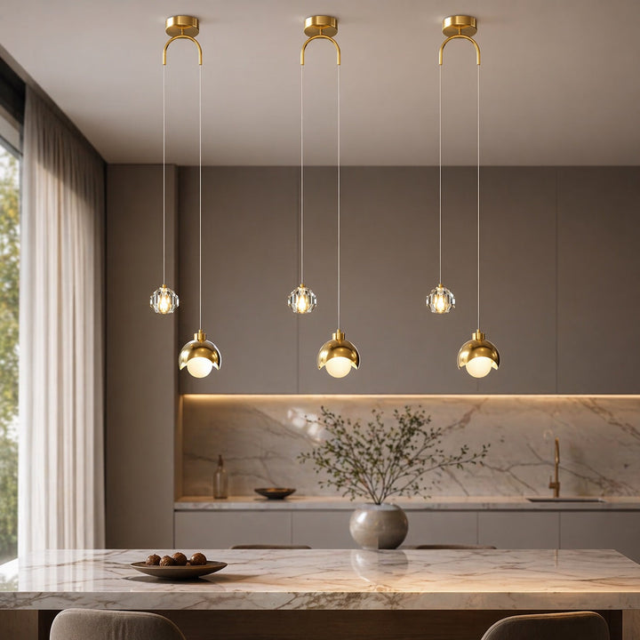 Modern Black Pendant Light Adjustable Hanging Glass with Dimmable LED for Kitchen Dining Room 1