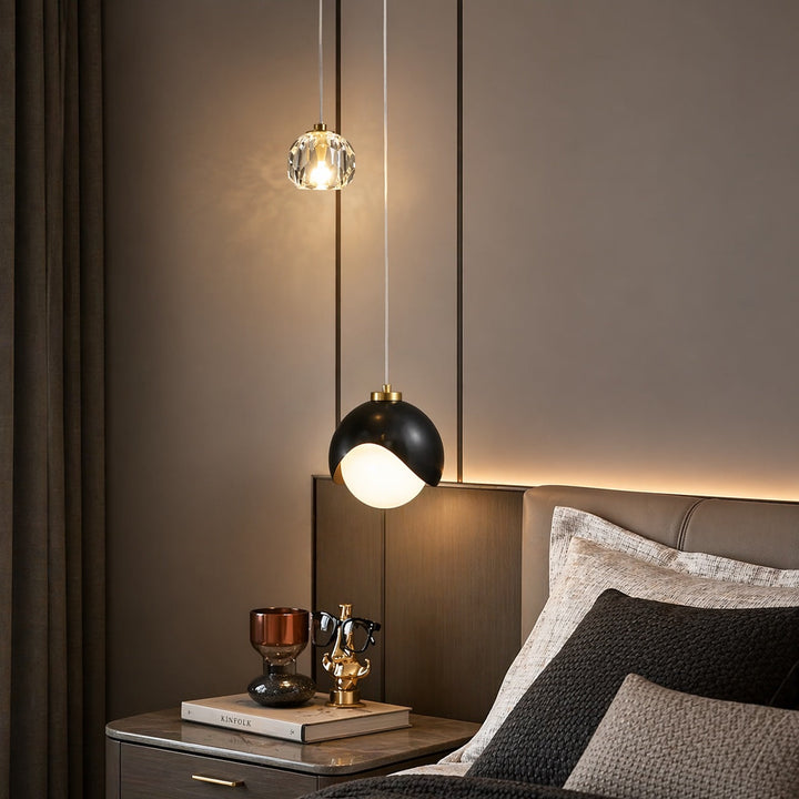 Modern Black Pendant Light Adjustable Hanging Glass with Dimmable LED for Kitchen Dining Room 3