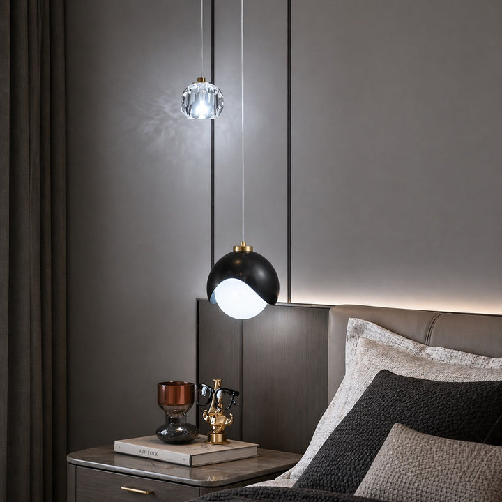 Modern Black Pendant Light Adjustable Hanging Glass with Dimmable LED for Kitchen Dining Room 7