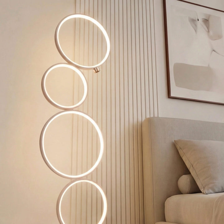Modern Floor Lamp Adjustable Height Circular Iron PVC LED for Living Room Bedroom Lighting 3