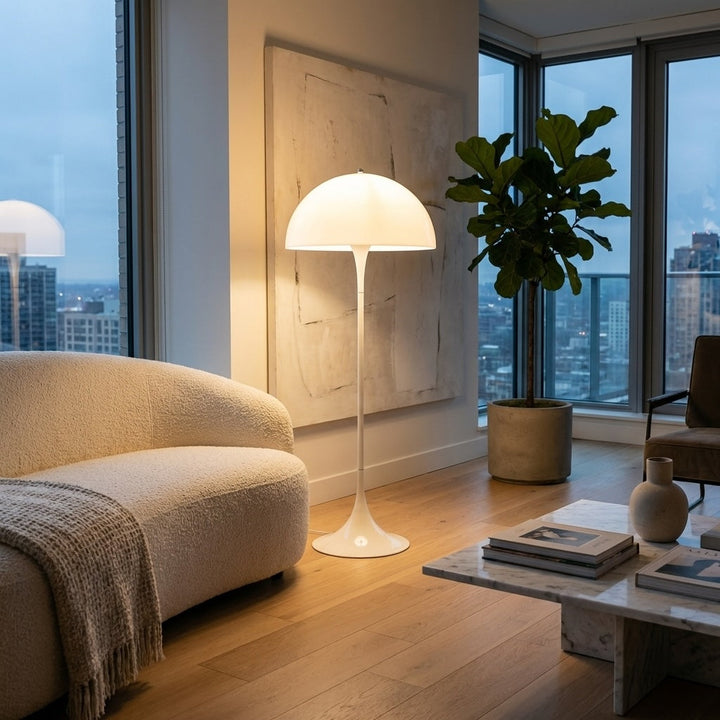 Modern Floor Lamp Standing Design Acrylic LED Light Adjustable Height for Living Room Illumination 4