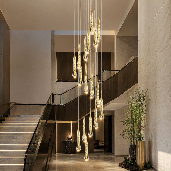 Modern Gold Chandelier Pendant Light Hanging Aluminum LED Fixture for Dining Room Illumination 2