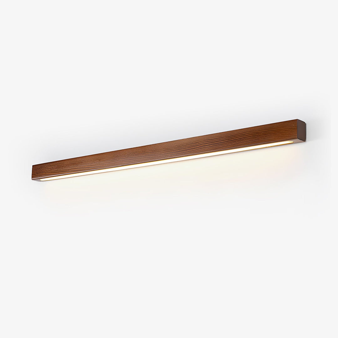 Modern Linear Wall Light Wood Flush Mount LED Fixture with Dimmable Functionality 1