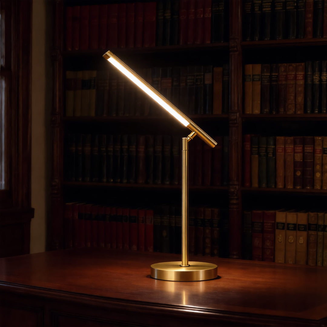 Modern Minimalist Desk Lamp Adjustable Copper LED Light with Dimmable Color Temperature 0