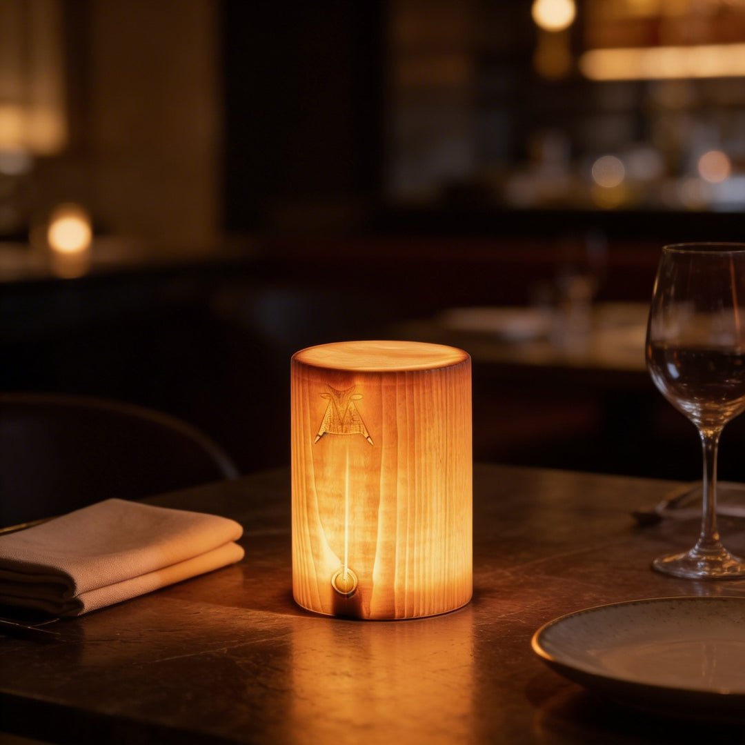 Modern Minimalist Table Lamp Touch Control Rechargeable Wood LED Dimmable USB Powered 0