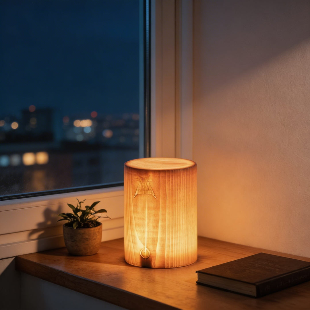 Modern Minimalist Table Lamp Touch Control Rechargeable Wood LED Dimmable USB Powered 1