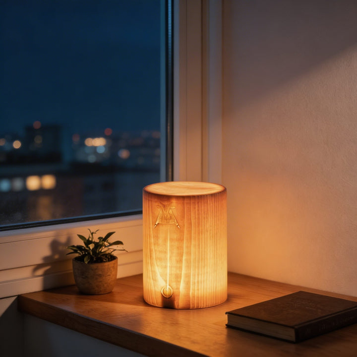 Modern Minimalist Table Lamp Touch Control Rechargeable Wood LED Dimmable USB Powered 1