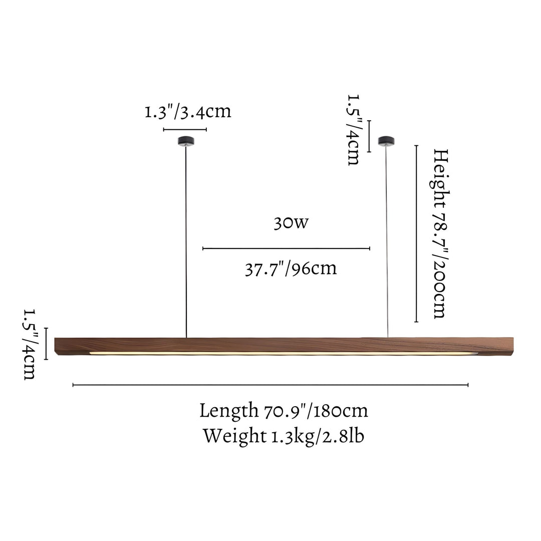 Modern Pendant Lighting Adjustable Hanging Light Pine Wood or Black Walnut LED Dimmable with Remote Control 17