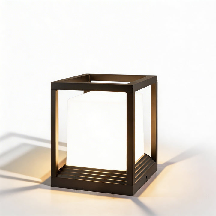 Modern Solar Garden Light Outdoor Pedestal Fixture Aluminum Adjustable LED Waterproof 2