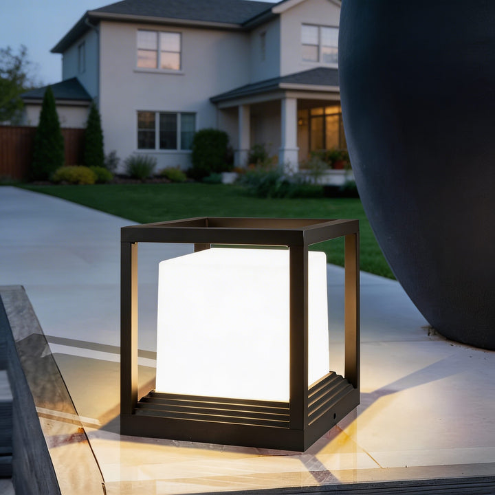 Modern Solar Garden Light Outdoor Pedestal Fixture Aluminum Adjustable LED Waterproof 4