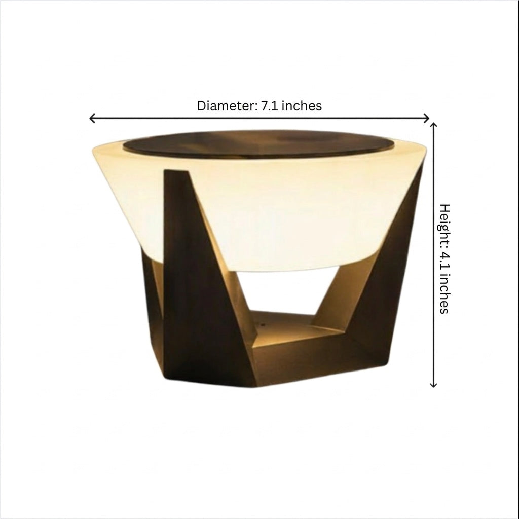 Modern Solar Post Light Outdoor Stainless Steel Acrylic LED Waterproof 3000K Warm White 4
