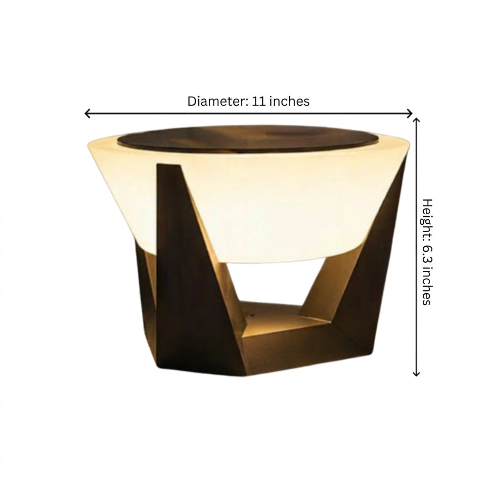Modern Solar Post Light Outdoor Stainless Steel Acrylic LED Waterproof 3000K Warm White 6