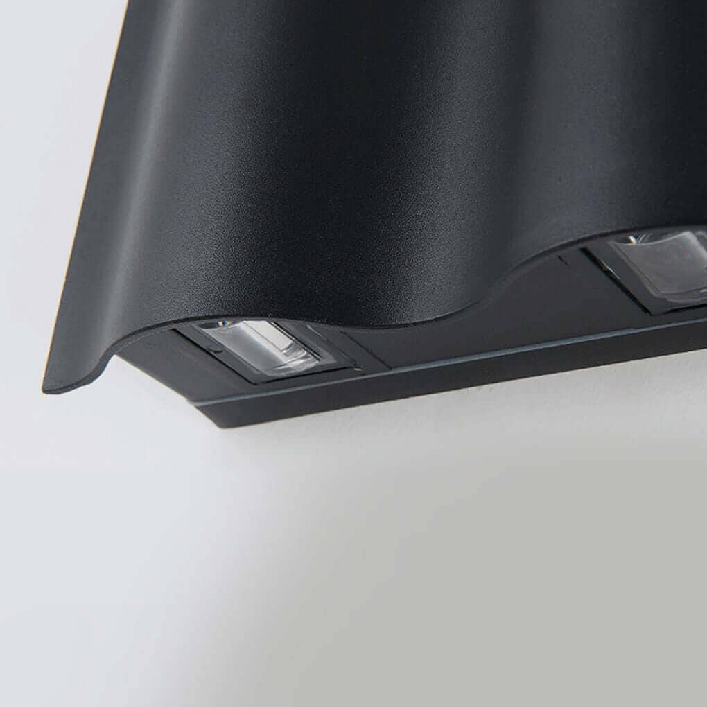 Modern Wavy Wall Light Up Down Mount Die-Cast Aluminum Glass LED Outdoor Fixture 6