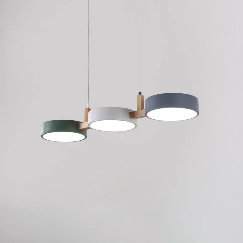 Nordic Modern Pendant Light Fixture Adjustable Hanging LED 3-4 Heads Wooden Design for Kitchen Island 6